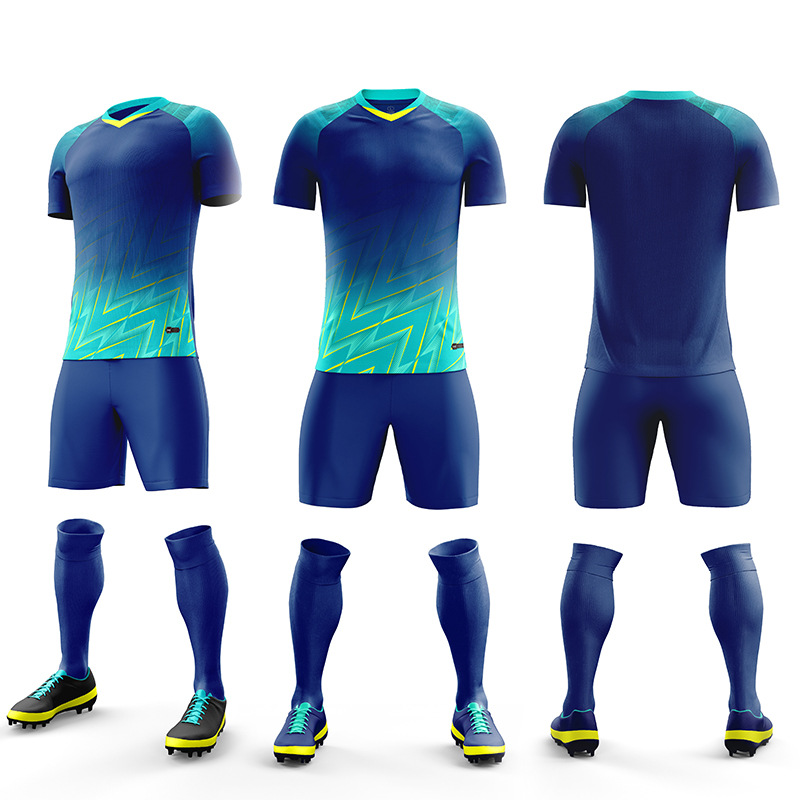 Men's short-sleeved sports kit blue