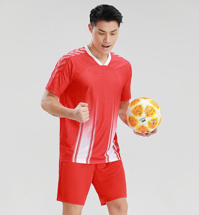 Men's short-sleeved sports Training red kit