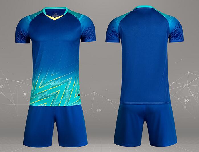 Men's short-sleeved sports kit blue - Image 2